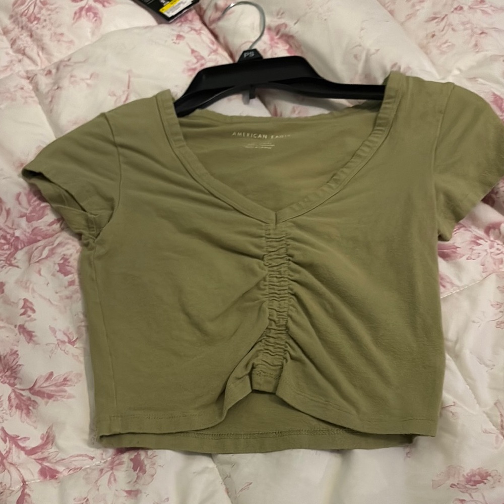 American Eagle Outfitters Olive Crop Top